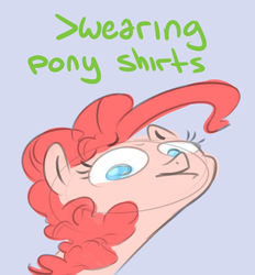 Size: 678x731 | Tagged: safe, artist:nobody, pinkie pie, g4, female, greentext, implying, ishygddt, sketch, solo, text