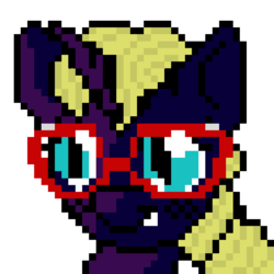 Size: 650x650 | Tagged: safe, artist:god-of-bbq, oc, oc only, glasses, pixel art, solo