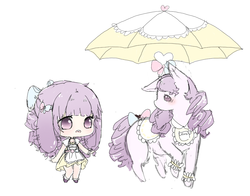 Size: 955x748 | Tagged: safe, artist:kc-sama, oc, oc only, human, chibi, humanized, humanized oc, umbrella