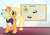 Size: 3000x2089 | Tagged: safe, artist:darthlena, applejack, g4, alternate hairstyle, businessmare, female, hang in there, hanging, high res, professionalism, solo