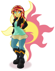 Size: 1275x1650 | Tagged: safe, artist:ambris, sunset shimmer, equestria girls, g4, colored pupils, cutie mark, female, solo
