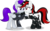 Size: 1024x637 | Tagged: safe, artist:vector-brony, oc, oc only, oc:blackjack, oc:morning glory (project horizons), cyborg, pony, unicorn, fallout equestria, fallout equestria: project horizons, amputee, branded, choker, clothes, cybernetic legs, dashite, dashite brand, duo, duo female, female, female oc, folded wings, gloryjack, holding hooves, hoof on chin, lesbian, level 2 (project horizons), looking at each other, looking at someone, mare oc, oc x oc, prosthetic eye, prosthetic leg, prosthetic limb, prosthetics, shipping, simple background, smiling, transparent background, vector, wings