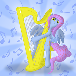 Size: 4300x4300 | Tagged: safe, artist:dolphinfox, oc, oc only, absurd resolution, harp, musical instrument, solo
