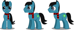 Size: 2346x956 | Tagged: safe, artist:sketchmcreations, oc, oc only, oc:sketch mythos, earth pony, pony, clothes, glasses, scarf, simple background, transparent background