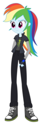 Size: 606x1838 | Tagged: safe, artist:sketchmcreations, rainbow dash, equestria girls, g4, alternate clothes, clothes, female, fingerless gloves, gloves, inkscape, pants, racer, request, shoes, simple background, sneakers, solo, transparent background