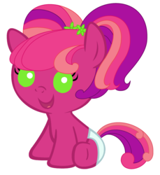 Size: 2200x2400 | Tagged: safe, artist:beavernator, cheerilee (g3), pony, g3, g3.5, g4, baby, baby pony, diaper, female, foal, g3.5 to g4, generation leap, solo