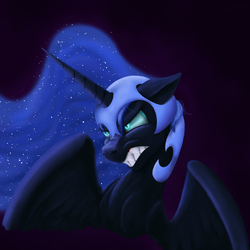 Size: 2000x2000 | Tagged: safe, artist:tsand106, nightmare moon, g4, angry, female, high res, solo
