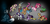 Size: 1024x498 | Tagged: safe, artist:estivelequinox, angel bunny, apple bloom, applejack, discord, fluttershy, gummy, pinkie pie, rainbow dash, rarity, scootaloo, spike, sweetie belle, twilight sparkle, oc, oc:dr. wolf, alicorn, pony, anthro, g4, crying, cutie mark crusaders, male, mane seven, mane six, twilight sparkle (alicorn)