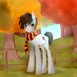 Size: 700x700 | Tagged: safe, artist:missdiamondmod, oc, oc only, earth pony, pony, clothes, scarf, solo, tree