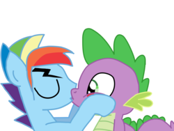 Size: 1024x768 | Tagged: safe, artist:ripped-ntripps, rainbow dash, spike, dragon, pegasus, pony, g4, and then spike was gay, duo, gay, half r63 shipping, kiss on the lips, kissing, male, rainbow blitz, rule 63, ship:blitzike, ship:rainbowspike, shipping, spike gets all the stallions, stallion