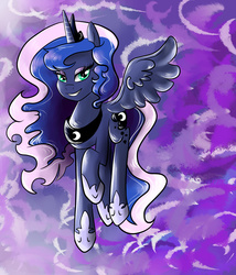 Size: 3000x3500 | Tagged: safe, artist:itsnotdaijoubu, princess luna, g4, female, flying, high res, solo