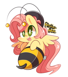 Size: 600x676 | Tagged: safe, artist:php56, edit, fluttershy, bee, pegasus, pony, g4, animal costume, bee costume, clothes, costume, cute, female, flutterbee, open mouth, shyabetes, simple background, solo, transparent background