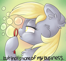 Size: 2350x2200 | Tagged: safe, artist:ro-z-po-z, derpy hooves, pegasus, pony, g4, blowing, bubble, but that's none of my business, cheek bulge, ear fluff, female, high res, mare, puffy cheeks, solo