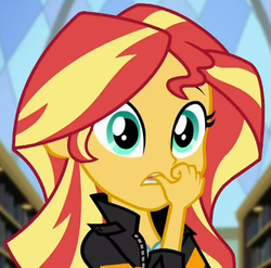 Size: 450x444 | Tagged: safe, screencap, sunset shimmer, equestria girls, g4, my little pony equestria girls: friendship games, female, finger bite, solo