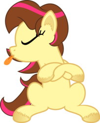 Size: 4071x5000 | Tagged: safe, artist:age3rcm, oc, oc only, :p, absurd resolution, crossed hooves, eyes closed, simple background, sitting, solo, tongue out, transparent background, unshorn fetlocks, vector