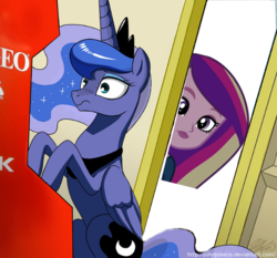 Size: 600x560 | Tagged: source needed, safe, artist:johnjoseco, artist:luckreza8, dean cadance, princess cadance, princess luna, equestria girls, g4, my little pony equestria girls: friendship games, 1000 years in photoshop, exploitable meme, meme, neo geo, neo geo celestia