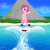 Size: 2000x2000 | Tagged: safe, artist:phallen1, pinkie pie, manta ray, g4, beach, high res, newbie artist training grounds, ocean, surfing