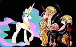Size: 640x400 | Tagged: safe, princess celestia, horse, pony, g4, cute, marjoly, ponified, rhapsody: a musical adventure, sexy