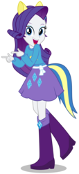 Size: 5000x11000 | Tagged: safe, artist:caliazian, rarity, equestria girls, g4, my little pony equestria girls, absurd resolution, boots, canterlot high, clothes, collar, female, helping twilight win the crown, high heel boots, looking at you, open mouth, pointing, raised leg, school spirit, shirt, shoes, simple background, skirt, solo, transparent background, vector, wondercolts, wondercolts uniform