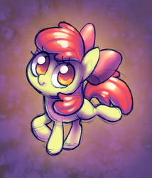 Size: 1800x2100 | Tagged: safe, artist:dawnfire, apple bloom, earth pony, pony, g4, adorabloom, colored pupils, cute, doodle, female, looking at you, raised hoof, solo