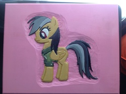Size: 1024x765 | Tagged: safe, artist:spikefiremane, daring do, g4, carving, craft, customized toy, female, solo, woodwork