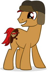 Size: 701x1007 | Tagged: safe, artist:livvyloulou, oc, oc only, oc:the daring cookie, base used, hat, simple background, smiling, solo, ushanka, vector, white background