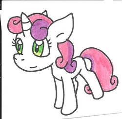 Size: 474x463 | Tagged: safe, artist:cmara, sweetie belle, g4, female, solo, traditional art