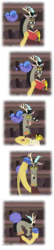 Size: 1000x4600 | Tagged: safe, artist:scruffytoto, discord, princess luna, pony, g4, alternate universe, angry, baby, baby pony, book, comic, cute, ear bite, elements of harmony, filly, floating, foal, frown, glasses, woona, young discord, younger