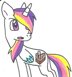 Size: 540x573 | Tagged: safe, artist:cmara, oc, oc only, oc:prince novel, alicorn, pony, alicorn oc, offspring, parent:princess cadance, parent:shining armor, parents:shiningcadance, simple background, solo, traditional art, white background