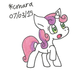 Size: 540x535 | Tagged: safe, artist:cmara, sweetie belle, g4, female, solo, traditional art