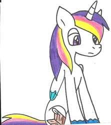 Size: 601x678 | Tagged: safe, artist:cmara, oc, oc only, oc:prince novel, alicorn, pony, alicorn oc, offspring, parent:princess cadance, parent:shining armor, parents:shiningcadance, simple background, solo, traditional art, white background