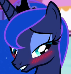 Size: 807x843 | Tagged: safe, edit, edited screencap, screencap, princess luna, do princesses dream of magic sheep, g4, my little pony: friendship is magic, blushing, female, lip bite, solo