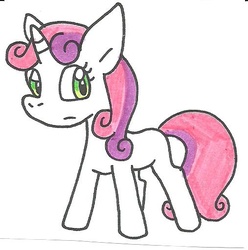 Size: 507x512 | Tagged: safe, artist:cmara, sweetie belle, g4, female, solo, traditional art