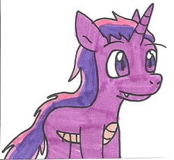 Size: 491x452 | Tagged: safe, artist:cmara, oc, oc only, oc:night chaser, dracony, hybrid, interspecies offspring, offspring, parent:spike, parent:twilight sparkle, parents:twispike, present, solo, traditional art