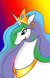 Size: 1024x1578 | Tagged: safe, artist:koku-chan, princess celestia, alicorn, pony, g4, crown, female, jewelry, solo