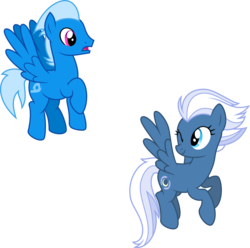 Size: 4031x4000 | Tagged: safe, artist:ambassad0r, night glider, oc, pegasus, pony, g4, absurd resolution, duo, show accurate, simple background, transparent background, vector, wink