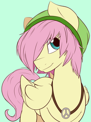 Size: 3000x4039 | Tagged: safe, artist:rainbowscreen, artist:serenawyr, color edit, fluttershy, pegasus, pony, ask the gaylord, g4, beanie, butterscotch, hat, rule 63, short hair, short mane, solo