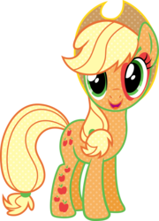 Size: 5762x8006 | Tagged: safe, artist:sugar-loop, applejack, g4, absurd resolution, cutie mark magic, female, looking at you, open mouth, simple background, smiling, solo, transparent background, vector