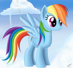 Size: 3000x2800 | Tagged: safe, artist:warfost, rainbow dash, g4, cloud, cloudy, female, solo