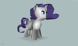 Size: 1024x612 | Tagged: safe, artist:fillerartist, rarity, g4, 3d, female, low poly, quality, solo, stylistic suck