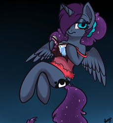 Size: 1100x1200 | Tagged: safe, artist:potatogirlivy, princess luna, trixie, pony, unicorn, luna-afterdark, g4, female, magazine, mare, solo