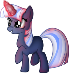 Size: 3000x3133 | Tagged: safe, artist:theshadowstone, oc, oc only, oc:silverlay, original species, umbra pony, blank flank, high res, magic, raised hoof, simple background, solo, transparent background, vector