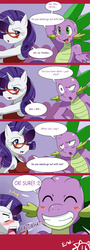 Size: 922x2556 | Tagged: safe, artist:ss2sonic, rarity, spike, anthro, g4, comic, female, glasses, interspecies, male, ship:sparity, shipping, straight, trickery, troll
