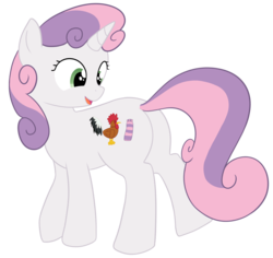 Size: 1739x1645 | Tagged: safe, artist:zippysqrl, sweetie belle, pony, unicorn, g4, butt, cocksock, cocksocking, cutie mark, female, implied foalcon, penis apparel, plot, simple background, solo, transparent background