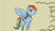 Size: 1280x732 | Tagged: safe, artist:epicacrylic, edit, edited screencap, rainbow dash, oc, oc:raincow dash, cow, amending fences, g4, bell, bell collar, book, collar, cowbell, cowified, haycartes' method, pegacow, rainbovine dash, solo, wings