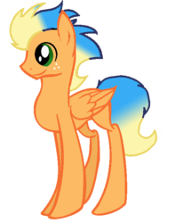 Size: 566x658 | Tagged: safe, artist:kitlynsolstice, artist:primefighterque, oc, oc only, oc:banjo palooza, offspring, parent:applejack, parent:soarin', parents:soarinjack