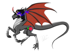 Size: 5500x4000 | Tagged: safe, artist:thedudegamer, king sombra, dracony, dragon, hybrid, g4, dragonified, male, race swap, solo, sombradragon, spread wings, wing claws, wings