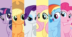 Size: 6848x3600 | Tagged: safe, artist:skybreeze-mastermc, applejack, fluttershy, pinkie pie, rainbow dash, rarity, twilight sparkle, g4, mane six, wallpaper