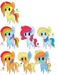 Size: 685x891 | Tagged: dead source, safe, artist:chocolatepawx, oc, oc only, adoptable, magical lesbian spawn, offspring, parent:applejack, parent:rainbow dash, parents:appledash