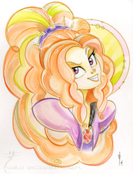 Size: 600x785 | Tagged: safe, artist:sara richard, adagio dazzle, equestria girls, g4, female, solo, traditional art, watercolor painting